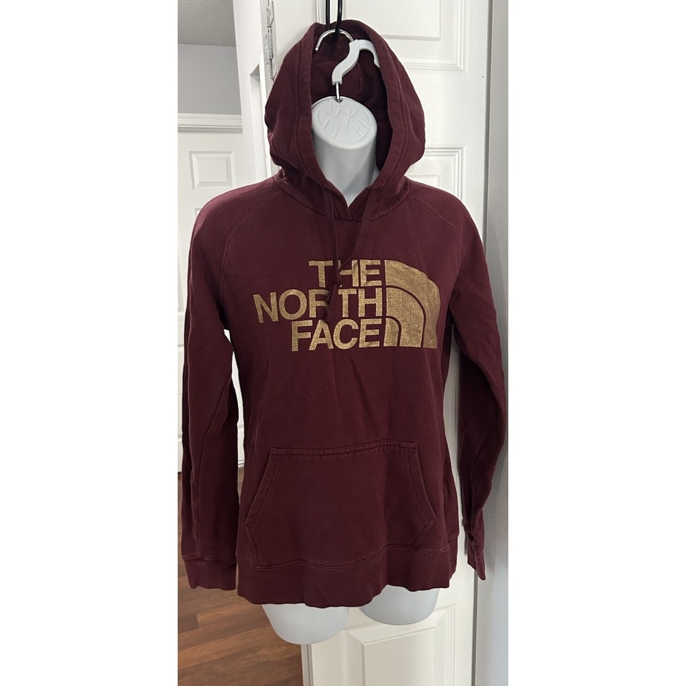 Women's The North Face White Long Sleeve Hoodie Logo Sweatshirt Size S/P